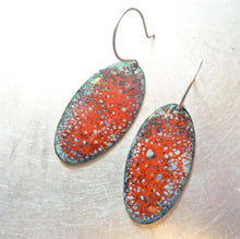 Load image into Gallery viewer, Red Galaxy Enamel Earrings