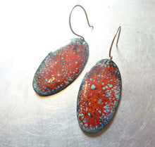 Load image into Gallery viewer, Red Galaxy Enamel Earrings
