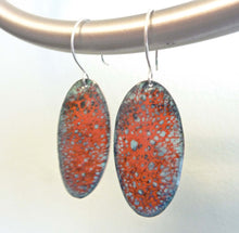 Load image into Gallery viewer, Red Galaxy Enamel Earrings