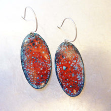 Load image into Gallery viewer, Red Galaxy Enamel Earrings