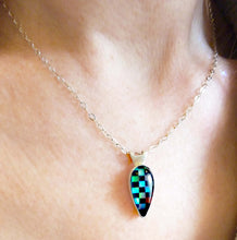 Load image into Gallery viewer, Aurora Opal and Onyx Checkerboard Necklace