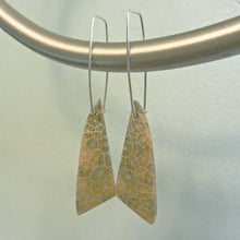 Load image into Gallery viewer, Fossil Coral Triangle Hoop Earrings