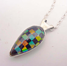 Load image into Gallery viewer, Aurora Opal and Onyx Checkerboard Necklace