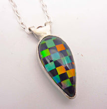 Load image into Gallery viewer, Aurora Opal and Onyx Checkerboard Necklace