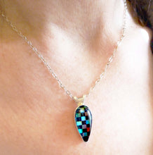 Load image into Gallery viewer, Aurora Opal and Onyx Checkerboard Necklace