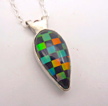 Load image into Gallery viewer, Aurora Opal and Onyx Checkerboard Necklace