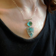 Load image into Gallery viewer, Chrysocolla and Native Copper in Chalcedony