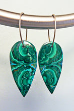 Load image into Gallery viewer, Azurite Malachite Hoop Earrings