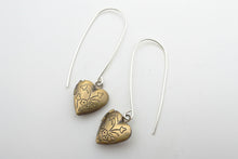 Load image into Gallery viewer, Vintage Brass Locket Earrings