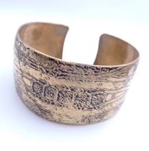 Load image into Gallery viewer, Microscopic Plant Cuff, Hand-Etched Brass