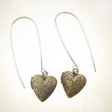 Load image into Gallery viewer, Vintage Brass Locket Earrings