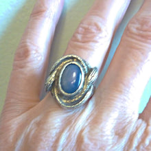 Load image into Gallery viewer, Star Sapphire Victorian Snakes Ring, Size 6 1/4.