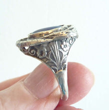 Load image into Gallery viewer, Star Sapphire Victorian Snakes Ring, Size 6 1/4.