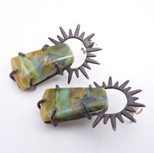 Load image into Gallery viewer, Sunrise Earrings, Opalized Petrified Wood Stones