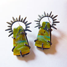 Load image into Gallery viewer, Sunrise Earrings, Opalized Petrified Wood Stones
