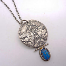 Load image into Gallery viewer, Sunrise Scarab Necklace, Fine Silver
