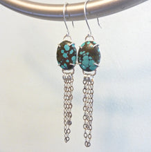 Load image into Gallery viewer, Tibetan Turquoise Fringe Earrings