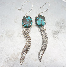 Load image into Gallery viewer, Tibetan Turquoise Fringe Earrings