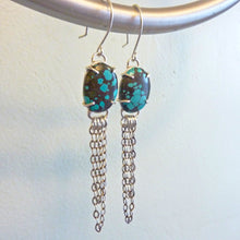 Load image into Gallery viewer, Tibetan Turquoise Fringe Earrings