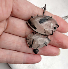 Load image into Gallery viewer, Abstract Droplets Pendant, Tourmalated Quartz