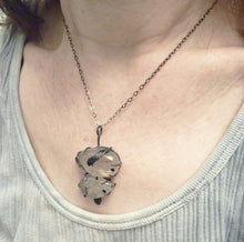 Load image into Gallery viewer, Abstract Droplets Pendant, Tourmalated Quartz