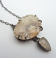 Load image into Gallery viewer, Underwater Moonlight Necklace, Lodolite and Rutilated Quartz