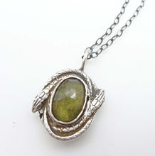 Load image into Gallery viewer, Victorian Snakes Pendant with Vesuvianite Stone