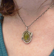 Load image into Gallery viewer, Victorian Snakes Pendant with Vesuvianite Stone