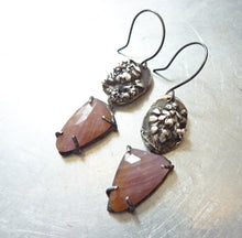 Load image into Gallery viewer, Sapphire Wildflower Earrings, Fine Silver