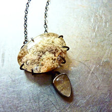 Load image into Gallery viewer, Underwater Moonlight Necklace, Lodolite and Rutilated Quartz