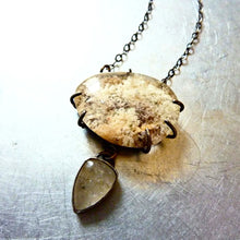 Load image into Gallery viewer, Underwater Moonlight Necklace, Lodolite and Rutilated Quartz