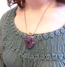 Load image into Gallery viewer, Trapiche Amethyst Eye Crystal Pendant, Prong Set Sterling Silver, Purple Stone, OOAK