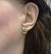 Load image into Gallery viewer, Cat and Yarn Ball Post Earrings