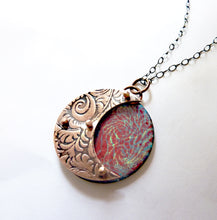 Load image into Gallery viewer, Sun Moon Paisley Enamel Necklace