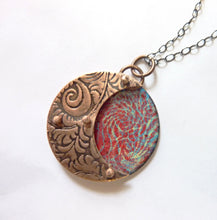 Load image into Gallery viewer, Sun Moon Paisley Enamel Necklace