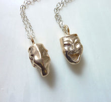 Load image into Gallery viewer, Comedy Tragedy Pendant, Double-Sided Bronze or Sterling Silver