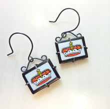 Load image into Gallery viewer, Fit For A Queen Earrings, Vintage Glass Crown