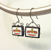 Load image into Gallery viewer, Fit For A Queen Earrings, Vintage Glass Crown
