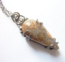 Load image into Gallery viewer, Fossil Coral Fan Necklace