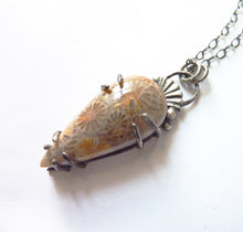 Load image into Gallery viewer, Fossil Coral Fan Necklace