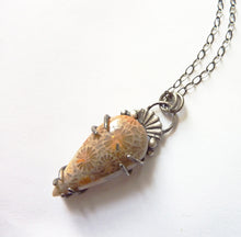 Load image into Gallery viewer, Fossil Coral Fan Necklace