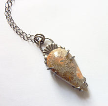 Load image into Gallery viewer, Fossil Coral Fan Necklace