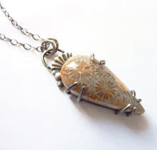 Load image into Gallery viewer, Fossil Coral Fan Necklace