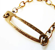 Load image into Gallery viewer, Safety First Pin Bracelet, Bronze or Sterling Silver