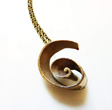 Load image into Gallery viewer, Spiral Shell Pendant, Bronze or Sterling Silver