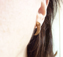 Load image into Gallery viewer, Coyote Claw Earrings, Solid Bronze or Sterling Silver