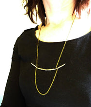 Load image into Gallery viewer, Linden Twig Necklace, Oxidized Bronze and Sterling Silver