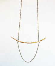 Load image into Gallery viewer, Linden Twig Necklace, Oxidized Bronze and Sterling Silver
