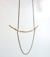 Load image into Gallery viewer, Linden Twig Necklace, Oxidized Bronze and Sterling Silver