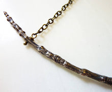 Load image into Gallery viewer, Linden Twig Necklace, Oxidized Bronze and Sterling Silver